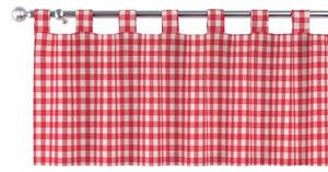 Krátky záves na pútkach farba produktu červená látka vzorované