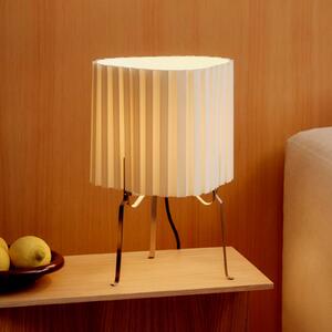 HAY Stolová lampa Canelé, biela, výška 37 cm, E14, textil, Biela / opálová, Obývacia izba / jedáleň, Textil / látka / hodváb, Dizajn, Stojacie svietidlo