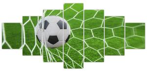 Futbalová lopta v sieti - obraz (Obraz 210x100cm)
