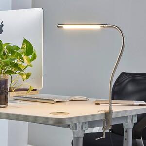 Lindby LED svietidlo Lionard, 53 cm, matný nikel, kov, Hliník / sivá / zinok, Pracovňa / Kancelária, kov, Moderný, Lampa s klipom/do zásuvky