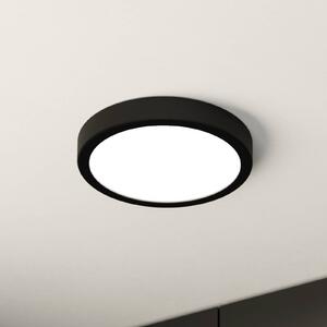 LED stropné svietidlo Fueva 5 IP44 3000K čierne Ø21cm, Čierna, Kúpeľňa, kov, Závesné svietidlo