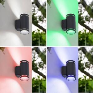 Lindby Smart LED vonkajšie nástenné svietidlo Valtin CCT RGB Tuya IP54