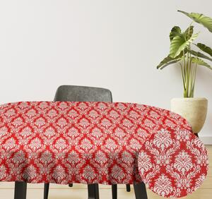 Ervi bavlnený obrus na stôl oválny - ornament červený