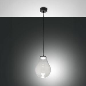 LED závesné svietidlo Noa, číre, sklo, Ø 25 cm, stmievateľné, Jasné / priehľadné, Obývacia izba / jedáleň, Sklo, Moderný, Závesné svietidlo