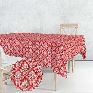 Ervi bavlnený obrus na stôl štvorcový - ornament červený