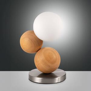 Stolová lampa Micky, drevo svetlé/nikel, drevo, stmievateľné, G9, Svetlé drevo, Obývacia izba / jedáleň, Drevo, Moderný, Stolová lampa