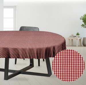 Ervi bavlnený obrus na stôl oválny - Tradičná kocka červená