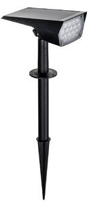 Prios LED solárny reflektor Helier, 49 cm, čierny, zemný hrot