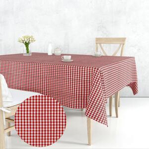 Ervi bavlnený obrus na stôl obdĺžnikový - Tradičná kocka - červená