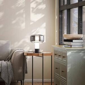 Stolová lampa Flick, dymovo sivá, sklo, 28 cm, stmievateľné, E14, Hliník / sivá / zinok, Obývacia izba / jedáleň, Sklo, Moderný, Stolová lampa
