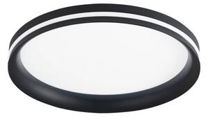 Stropné LED svetlo Isy, čierne, Ø 35 cm, kov, stmievateľné, Čierna, Obývacia izba / jedáleň, kov, Moderný, Závesné svietidlo
