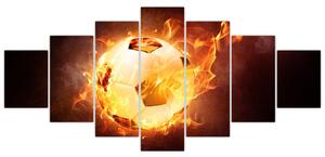 Obraz horiaceho futbalovej lopty (Obraz 210x100cm)