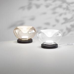 Stolová LED lampa Brena, číra, sklo, stmievateľné, Jasné / priehľadné, Obývacia izba / jedáleň, Sklo, Moderný, Stojacie svietidlo