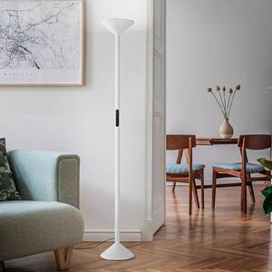 LED stojaca lampa Tratto, biela, kov, stmievateľné, Biela / opálová, Obývacia izba / jedáleň, kov, Moderný, Zemné bodové svetlo