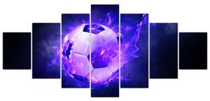 Horiace futbalová lopta - obraz (Obraz 210x100cm)