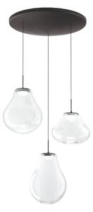 LED závesné svietidlo Deva, 3-pl., Ø 50 cm, číre, stmievateľné, Jasné / priehľadné, Obývacia izba / jedáleň, Sklo, Moderný, Závesné svietidlo