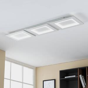EGLO connect LED stropné svietidlo Padrogiano-Z 3-light, 120 x 30 cm, Biela / opálová, Obývacia izba / jedáleň, kov, Moderný, Stropné svetlo
