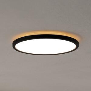 EGLO connect LED stropné svietidlo Rovito-Z, čierne, Ø 30 cm, Čierna, Obývacia izba / jedáleň, Plast, Závesné svietidlo