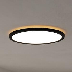 EGLO connect LED stropné svietidlo Rovito-Z, čierne, Ø 39 cm, Čierna, Obývacia izba / jedáleň, Plast, Závesné svietidlo