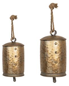 Kovové dekoračné zvončeky s patinou (2 ks) - Ø 14 * 23 / Ø 11 * 18 cm