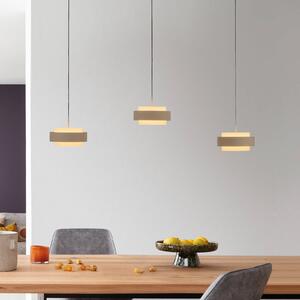 Schöner Wohnen LED závesné svietidlo Elmo, Sandbrise, 3-pl., 3000 K, Krémová / jantárovo žltá, Obývacia izba / jedáleň, kov, Moderný, Závesné svietidlo
