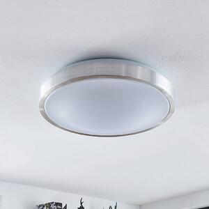 Lindby LED stropné svietidlo Emelie, Ø 42 cm, farba hliníka, kov