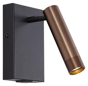Moderné nástenné svietidlo čierne s tmavým bronzom nastaviteľné s USB-C - Croft