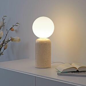Schöner Wohnen stolová lampa Traventa, béžová/biela, G9, Krémová / jantárovo žltá, Obývacia izba / jedáleň, Betón, Stredomorský, Stojacie svietidlo