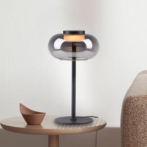 Schöner Wohnen stolová LED lampa Sia, čierna/dymovo sivá 3 000 K, Hliník / sivá / zinok, Obývacia izba / jedáleň, Sklo, Moderný, Stojacie svietidlo