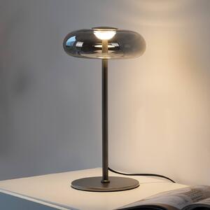 Schöner Wohnen stolová LED lampa Posh, dymové sklo, 3 000 K, Hliník / sivá / zinok, Obývacia izba / jedáleň, Sklo, Moderný, Stojacie svietidlo