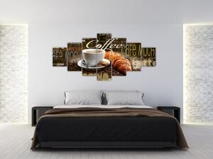 Káva s croissantom - obraz (Obraz 210x100cm)