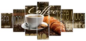 Káva s croissantom - obraz (Obraz 210x100cm)