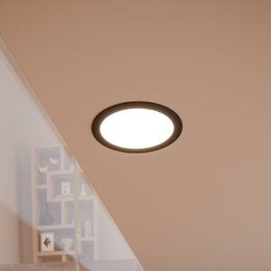 EGLO connect Smart zapustene LED svietidla Fueva 6-Z, čierne, Ø16cm, Čierna, Obývacia izba / jedáleň, Plast, Moderný, Zapustené stropné svietidlo