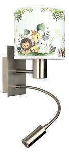 Brilagi - LED flexibilná lampa BOBO 1xE27/25W/230V + LED/3W m. chróm/biela/zelená/džungľa