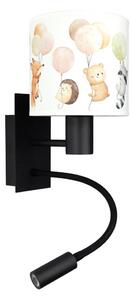 Brilagi - LED flexibilná lampa BOBO 1xE27/25W/230V + LED/3W čierna/biela/so zvieratkami
