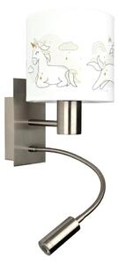 Brilagi - LED Flex. lampa BOBO 1xE27/25W/230V + LED/3W m. chróm/biela/jednorožce