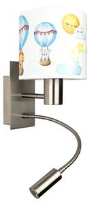 Brilagi - LED flexibilná lampa BOBO 1xE27/25W/230V + LED/3W matný chróm/biela/zvieratká