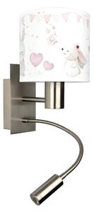 Brilagi - LED flexibilná lampa BOBO 1xE27/25W/230V + LED/3W matný chróm/krémová/zajačiky