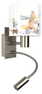 Brilagi - flexibilná LED lampa BOBO 1xE27/25W/230V + LED/3W, matný chróm/biela/s motívom zvieratiek
