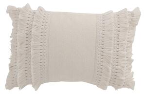 Krémový bavlnený vankúš so strapcami Fransen white off - 45*30 cm