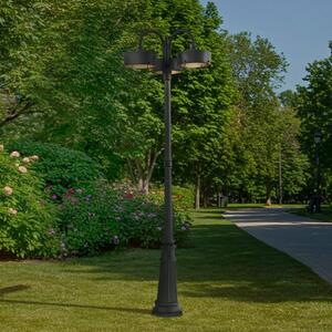 Prios LED vonkajšie svetlo Thorus, 204 cm, čierne, 3 svetlá, IP44