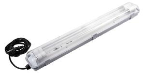MEGAMAN rastlinná lampa Rocca, šírka 10 cm, 2 x T8, IP65, Biela / opálová, Plast, Nábytkové svetlo bodové