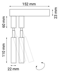 Shilo 9014 - Nástenné bodové svietidlo DOHAR 2xG9/10W/230V čierna
