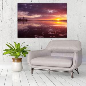 Obraz zapadajúceho slnka nad morskou hladinou (Obraz 60x40cm)