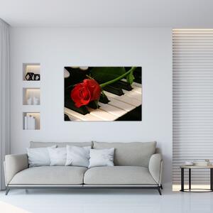 Obraz ruže na klavíri (Obraz 60x40cm)