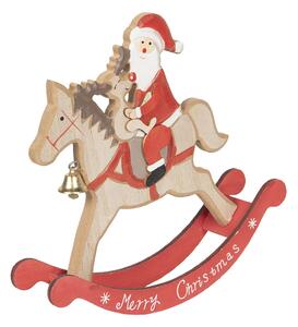 Drevená dekorácia Santa na koni - 22 * ​​22 * ​​5 cm