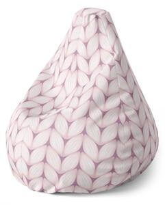 Sablio Sedací vak Pear Bledoružové pletenie - 70 x 95 x 15 cm