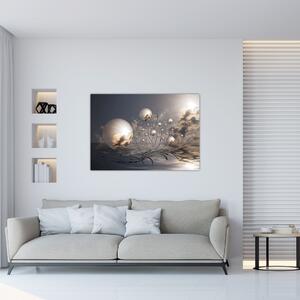 Abstraktné obraz - šedej gule (Obraz 60x40cm)