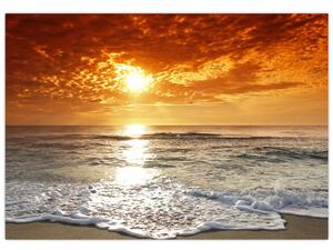 Obraz piesočného pobrežia pri západe slnka (Obraz 60x40cm)