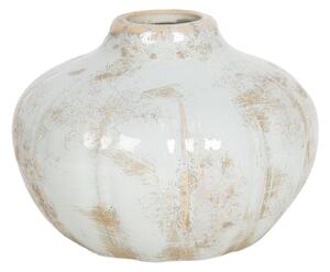 Pastelovo modrá keramická váza s patinou - Ø 14 * 11 cm